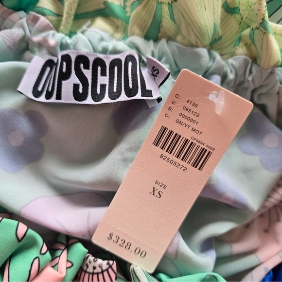 NWT Anthropologie x Oopscool Off-The-Shoulder Printed Dress, Size XS - Picture 10 of 10